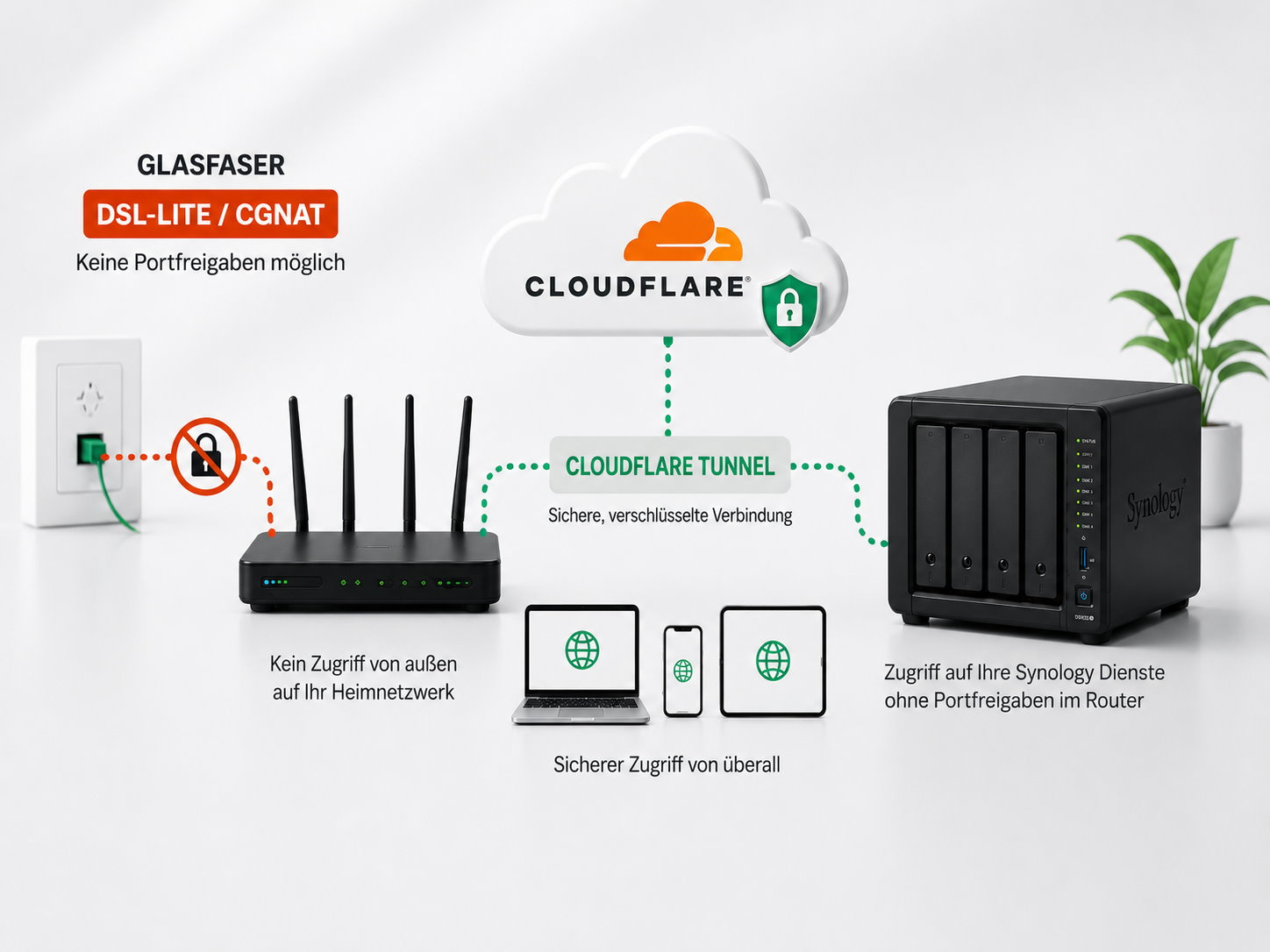 Sicherer Fernzugriff auf Synology-Dienste mit Cloudflare Tunnel